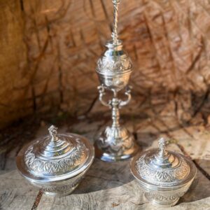 Mate de copa, yerbera y azucarera